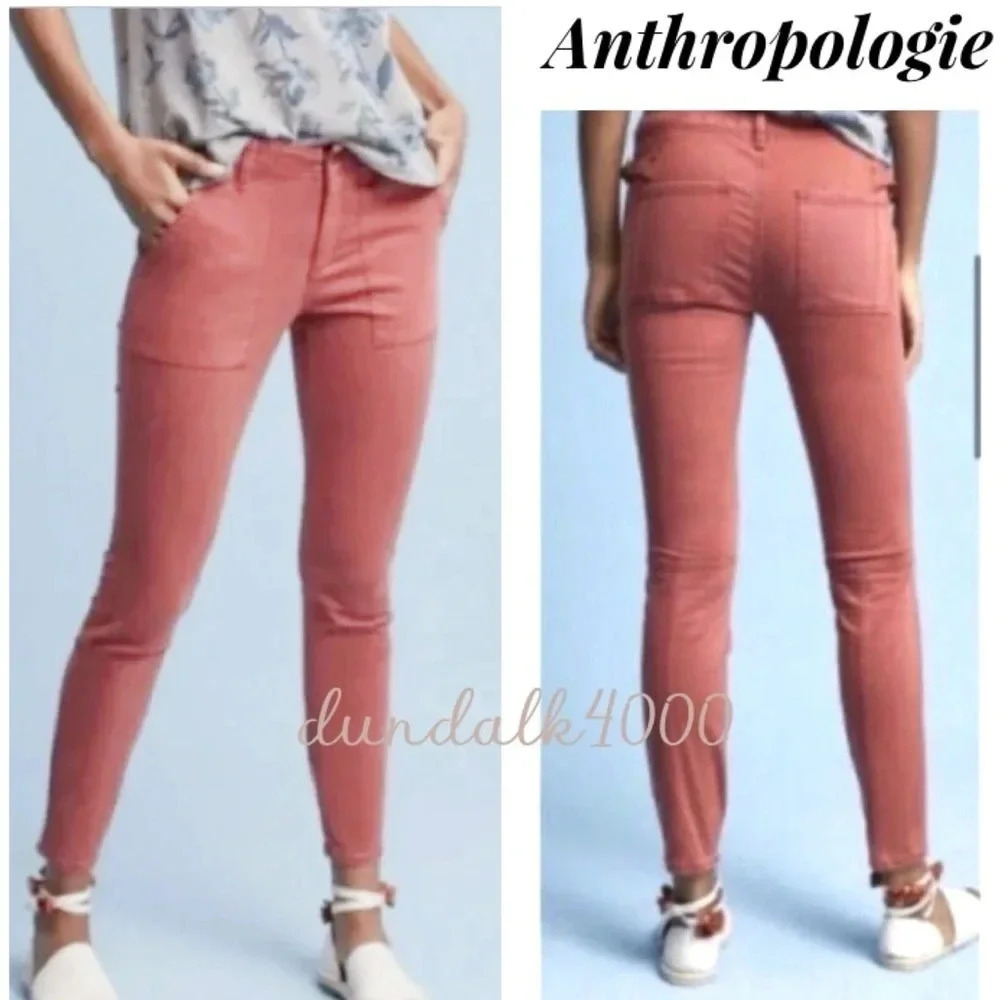 ANTHROPOLOGIE HEI HEI SLIM UTILITY CARGO PANTS RUST 27